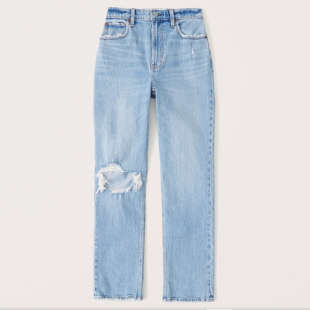 Abercrombie & Fitch Light Blue Distressed Jeans